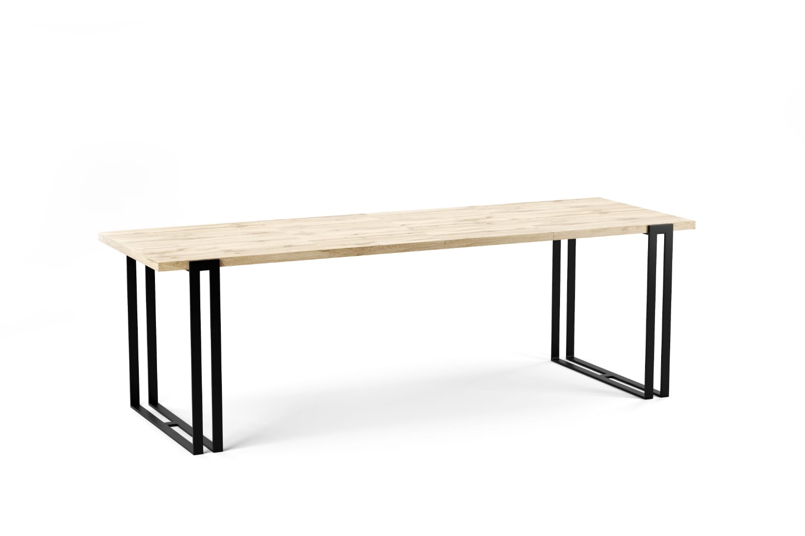 Rozłożony stół industrialny HORTEN 160 z metalowymi nogami