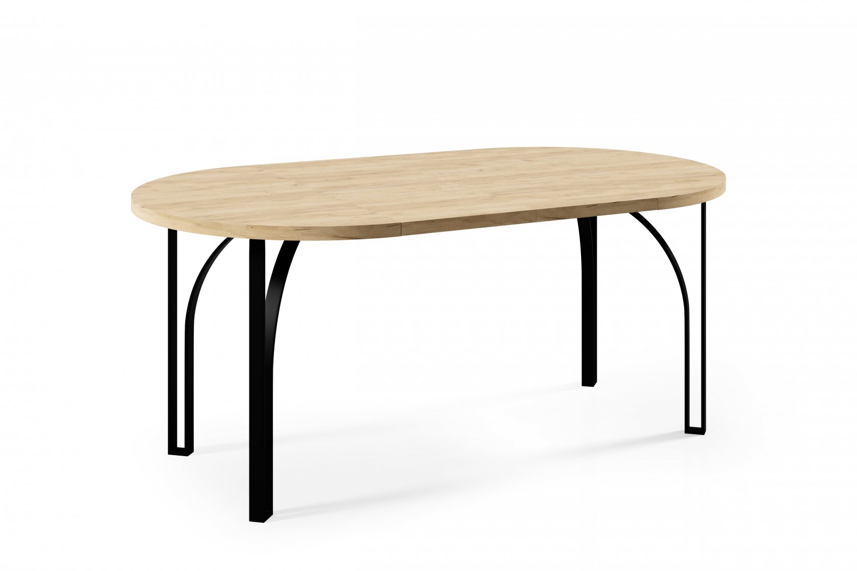 Rozłożony stół loftowy NASTRO z nowoczesnymi metalowymi nogami