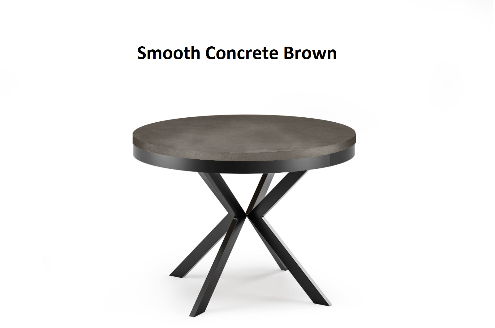 Okrągły stół rozkładany EDDER w dekorze Smooth Concrete Brown